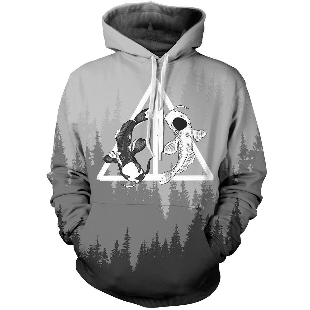 Yin Yang Koi Unisex Pullover Hoodie M