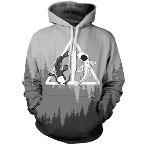 Yin Yang Koi Unisex Pullover Hoodie M