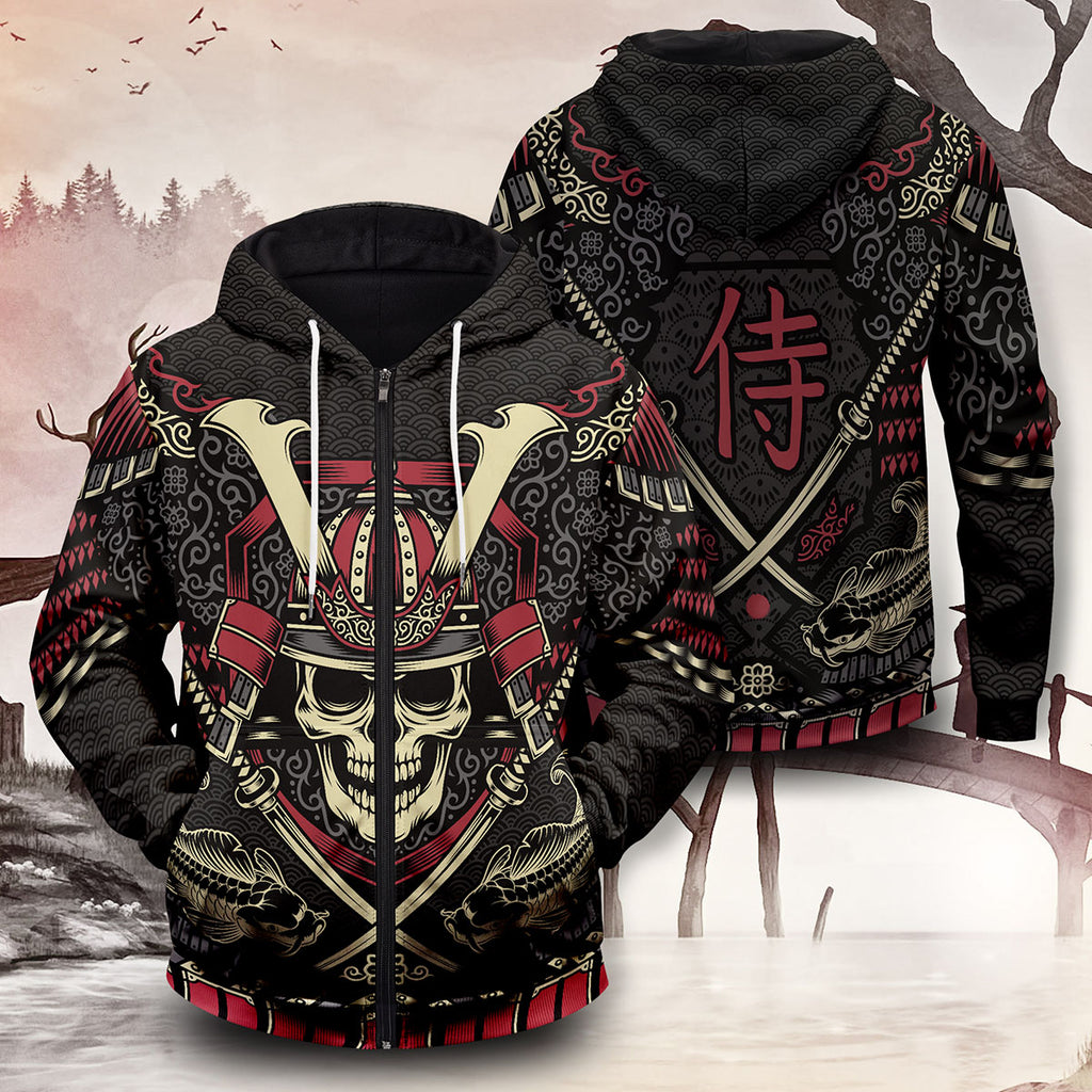 Samurai Unisex Zipped Hoodie