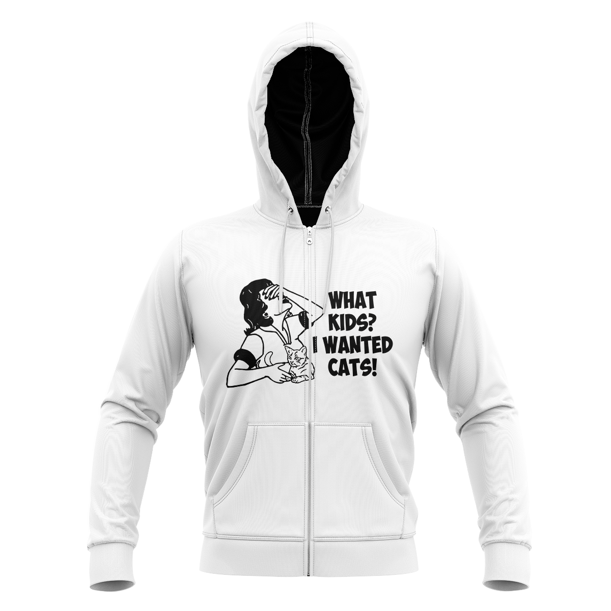 What Kids Cats Unisex Zipped Hoodie Zip