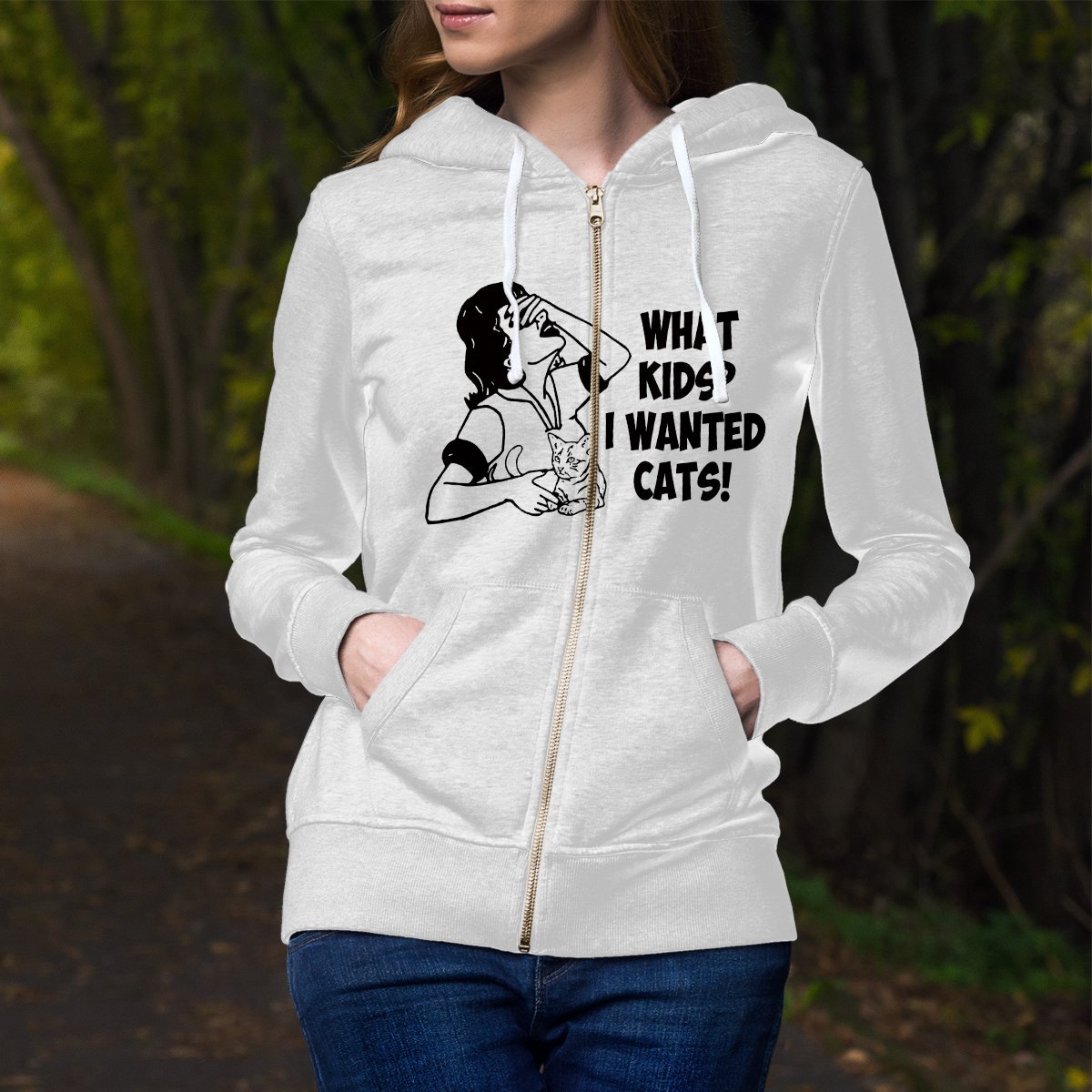 What Kids Cats Unisex Zipped Hoodie Zip