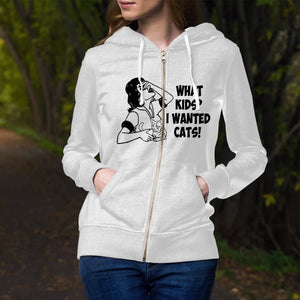 What Kids Cats Unisex Zipped Hoodie Zip