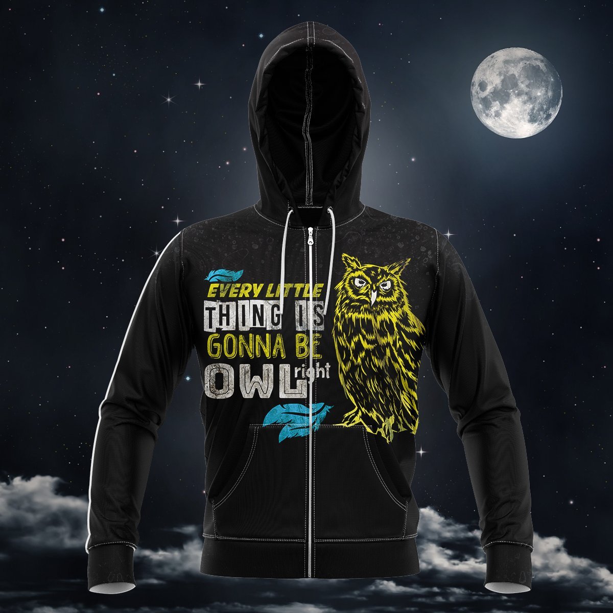 Owlright Unisex Zipped Hoodie S Zip