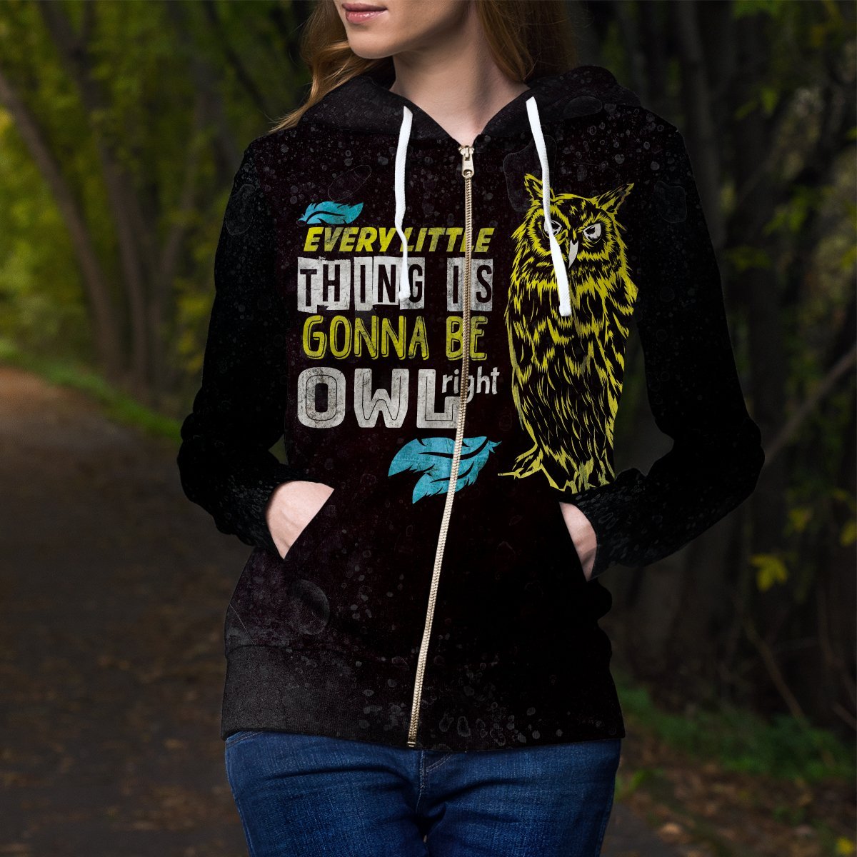 Owlright Unisex Zipped Hoodie Zip