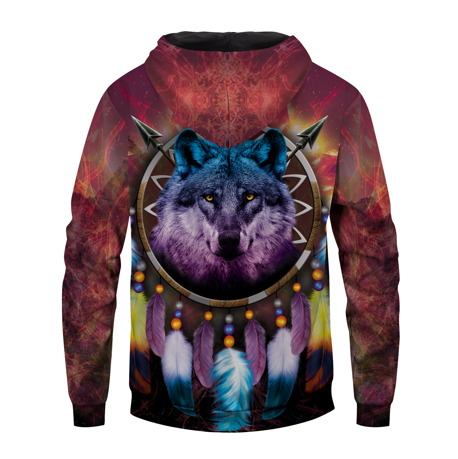 Wolf Dreamcatcher Unisex Zipped Hoodie