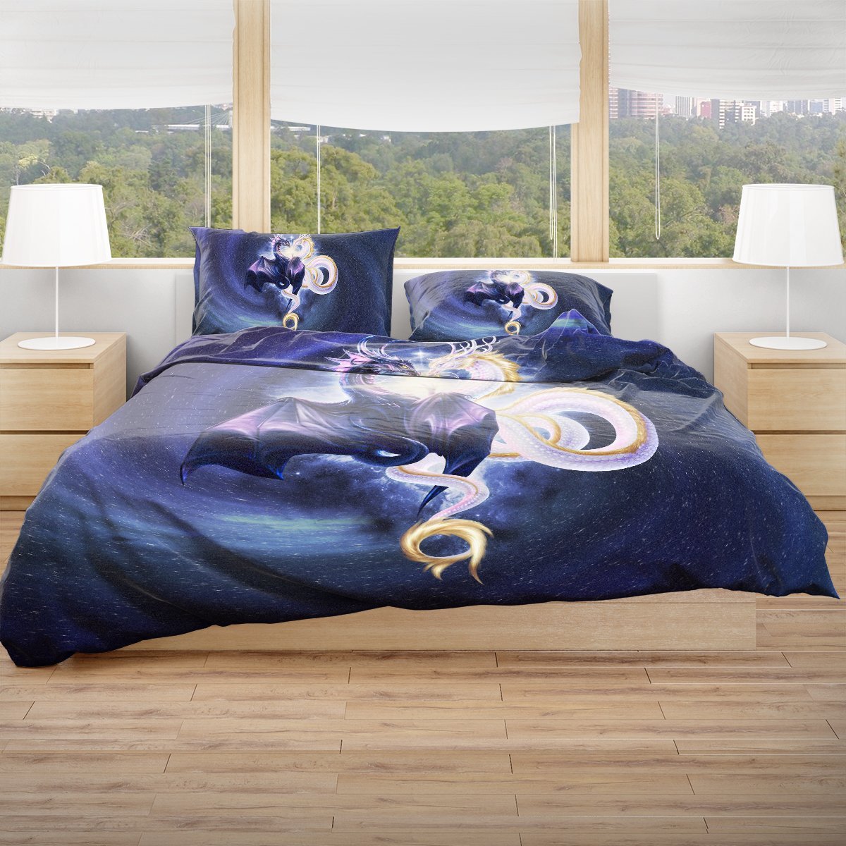 East & West United (Blue Spiral) Bedding Set Beddings