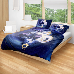 East & West United (Blue Spiral) Bedding Set Beddings