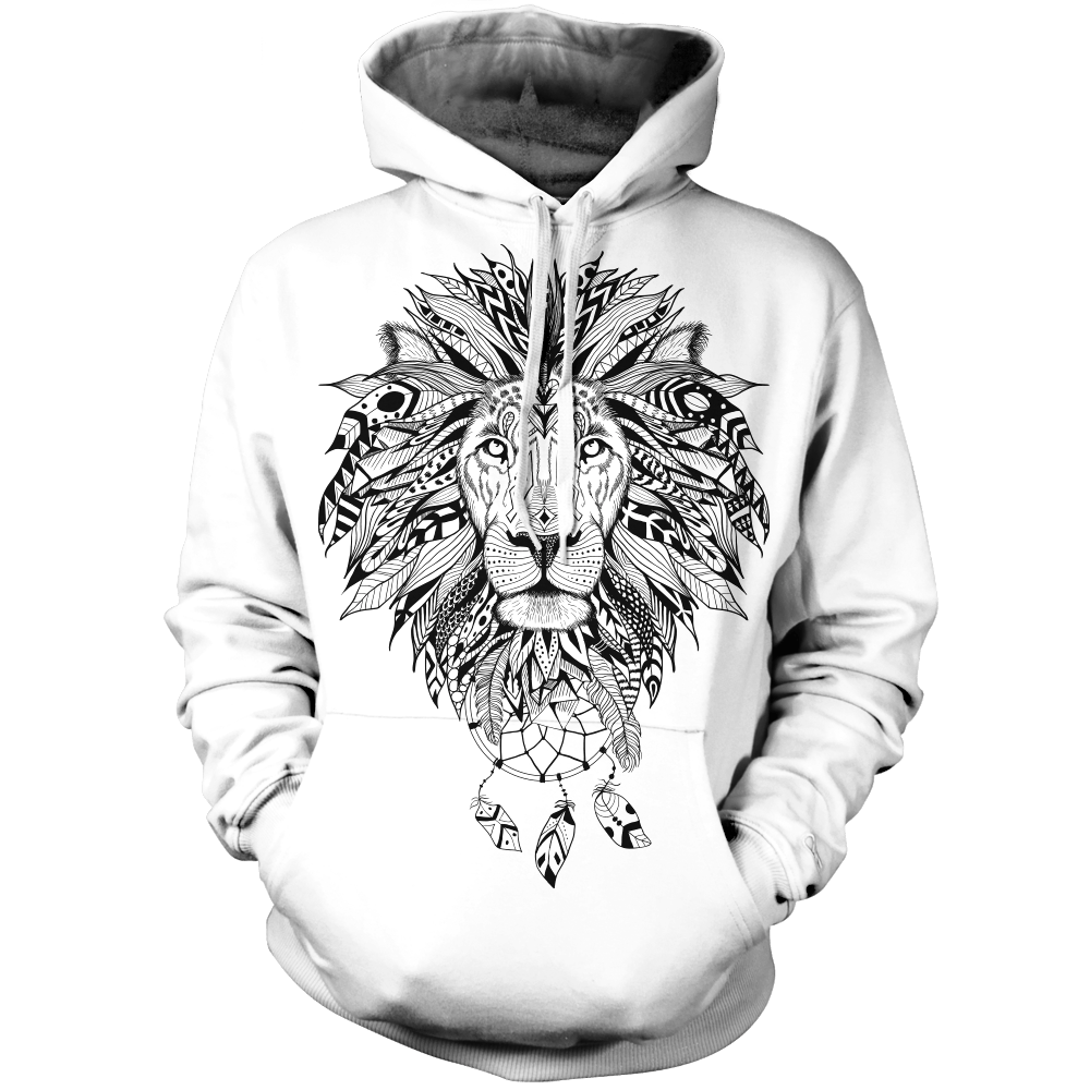 Aztec Lion Unisex Pullover Hoodie M