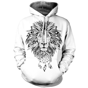 Aztec Lion Unisex Pullover Hoodie M