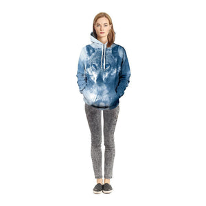 Blue Eyed Wolf Unisex Pullover Hoodie