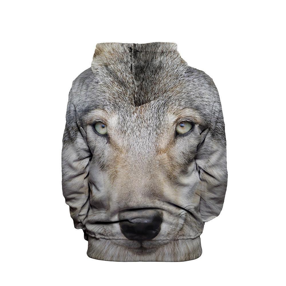 Gray Wolf Unisex Pullover Hoodie