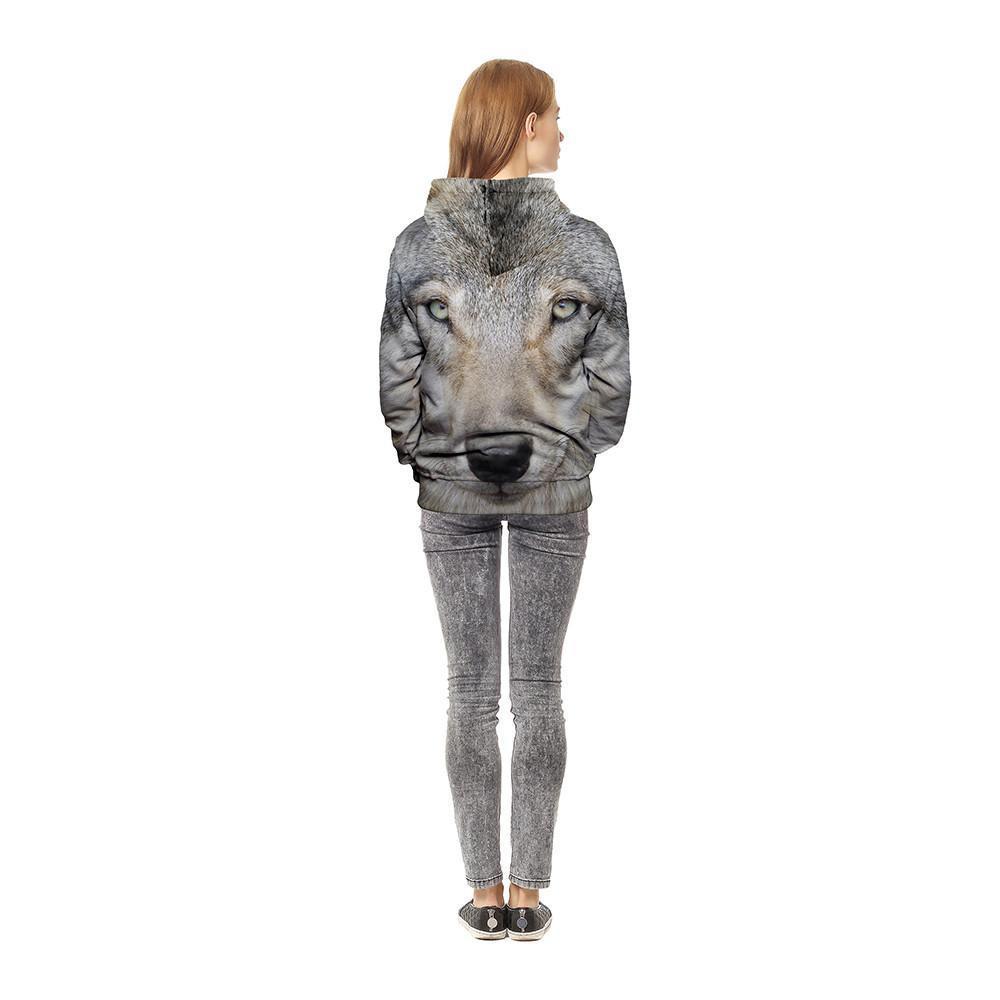 Gray Wolf Unisex Pullover Hoodie