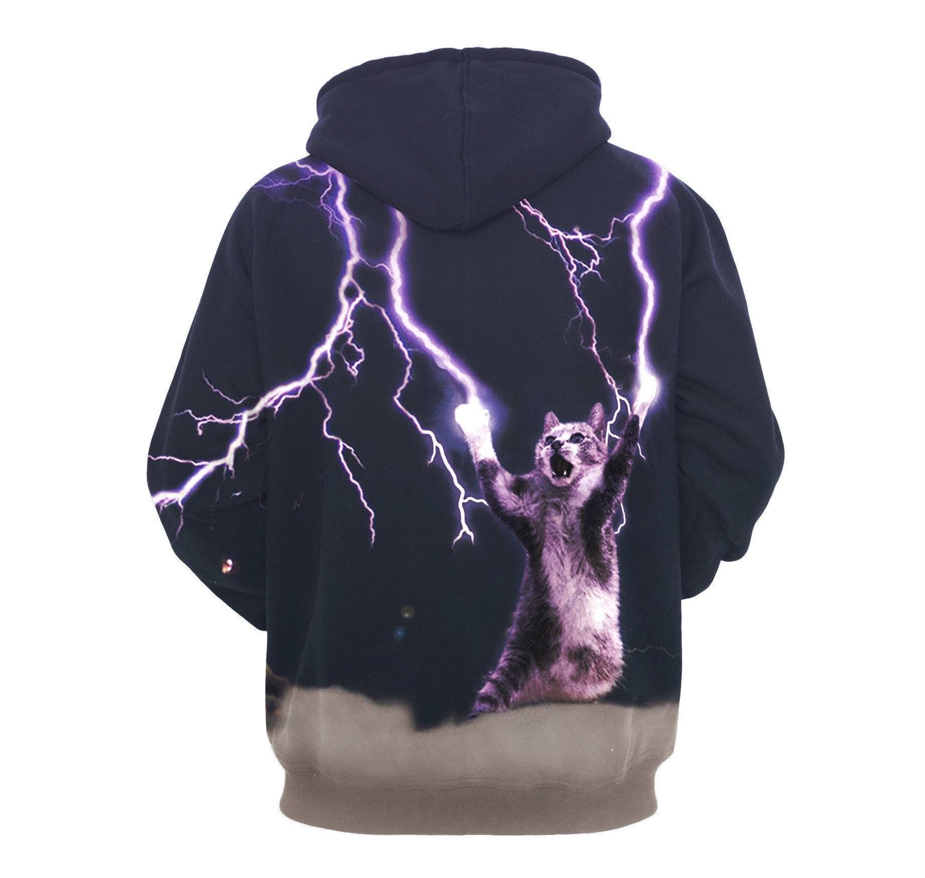 Kitten With Lightning Bolt Unisex Pullover Hoodie