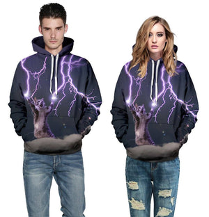 Kitten With Lightning Bolt Unisex Pullover Hoodie