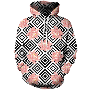 Pink Lotus Unisex Pullover Hoodie M