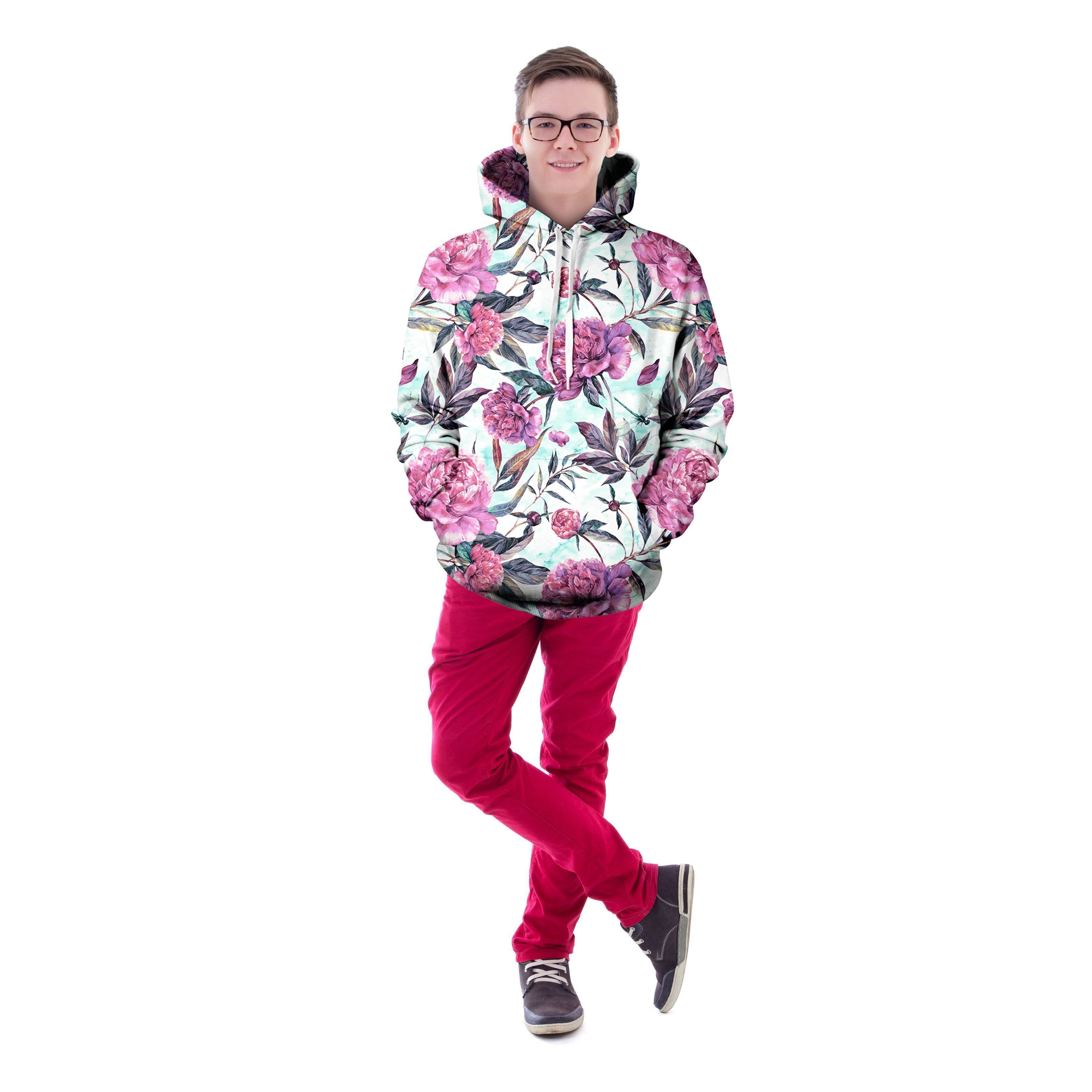 Pink Peonies Unisex Pullover Hoodie