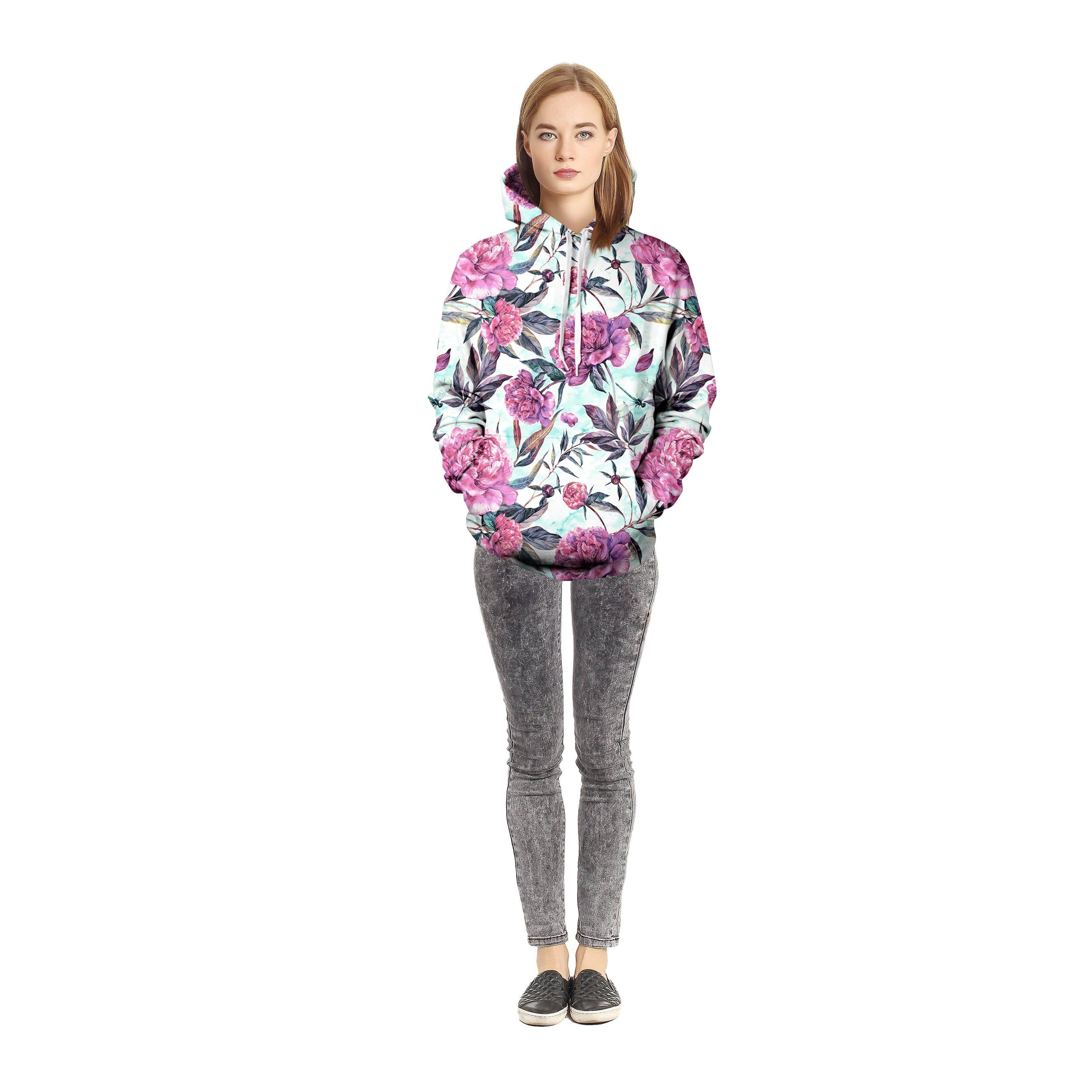 Pink Peonies Unisex Pullover Hoodie