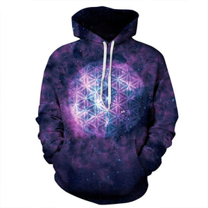 Sacred Mandala Galaxy Unisex Pullover Hoodie M