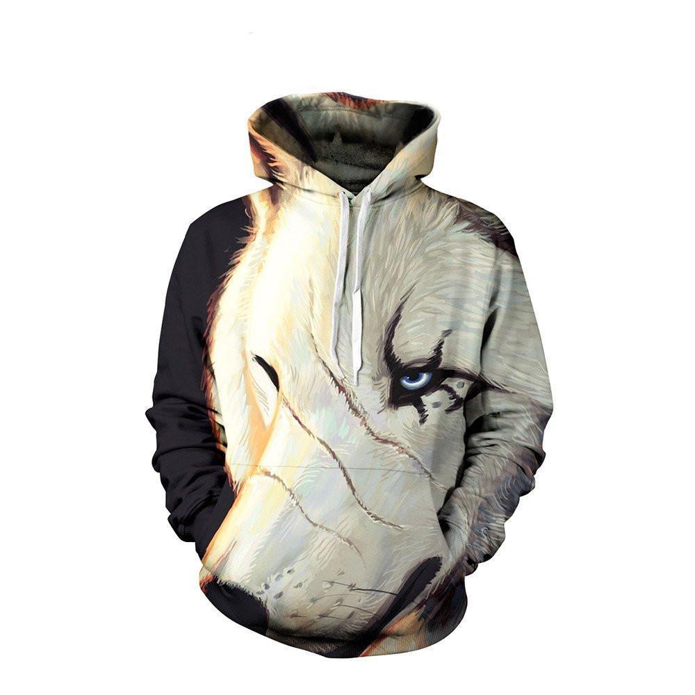 Scar Wolf Unisex Pullover Hoodie M