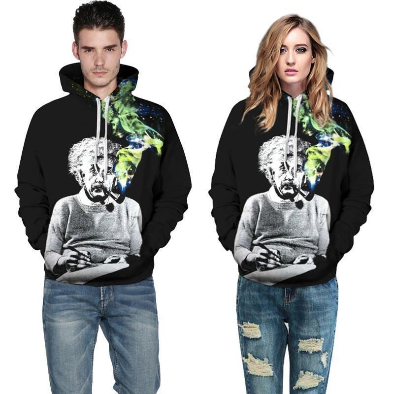 Smoking Einstein Unisex Pullover Hoodie