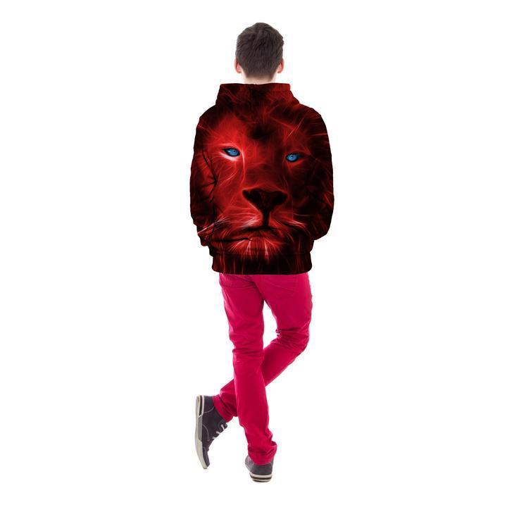 Red Nebula Lion Unisex Pullover Hoodie