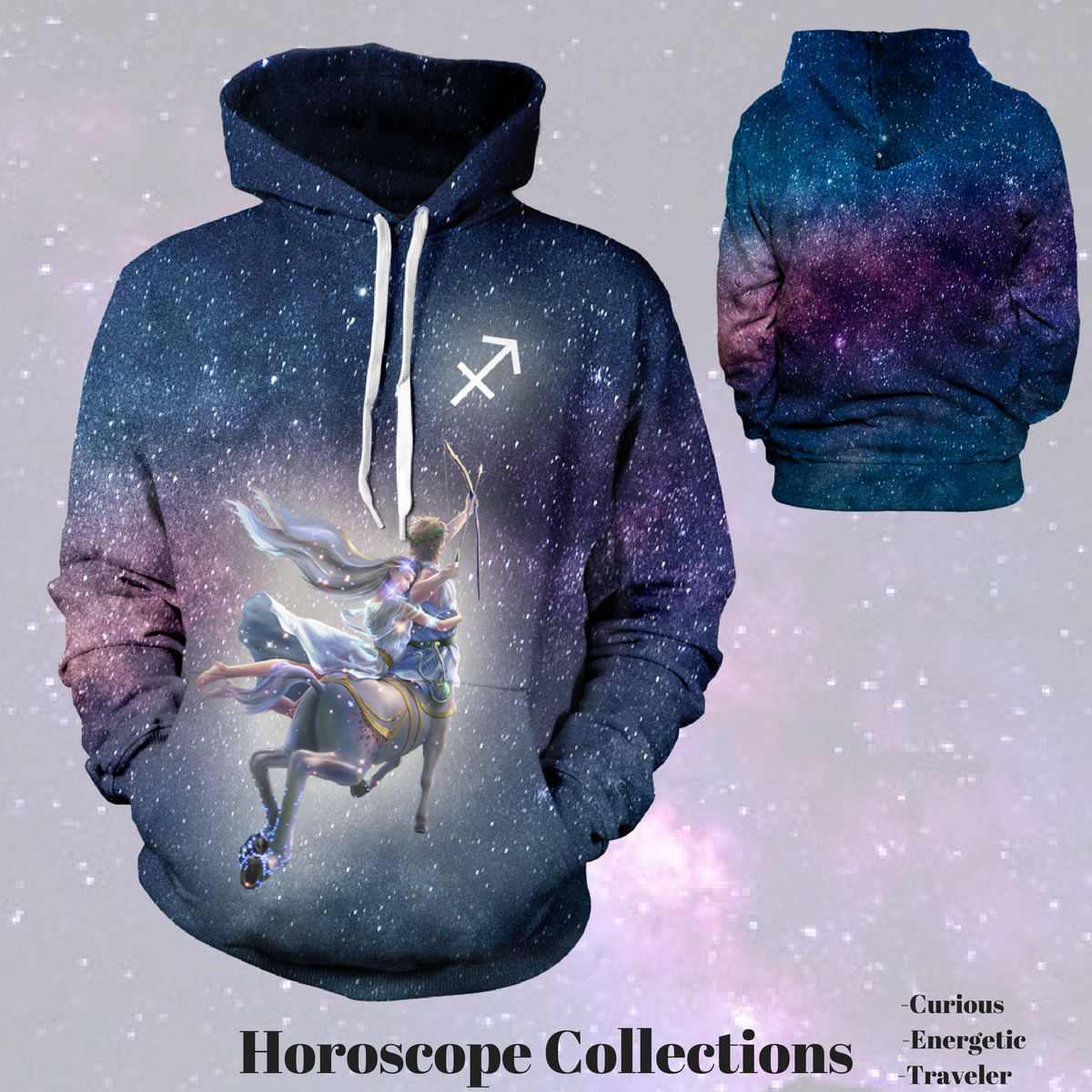 Sagittarius Galaxy Unisex Pullover Hoodie M