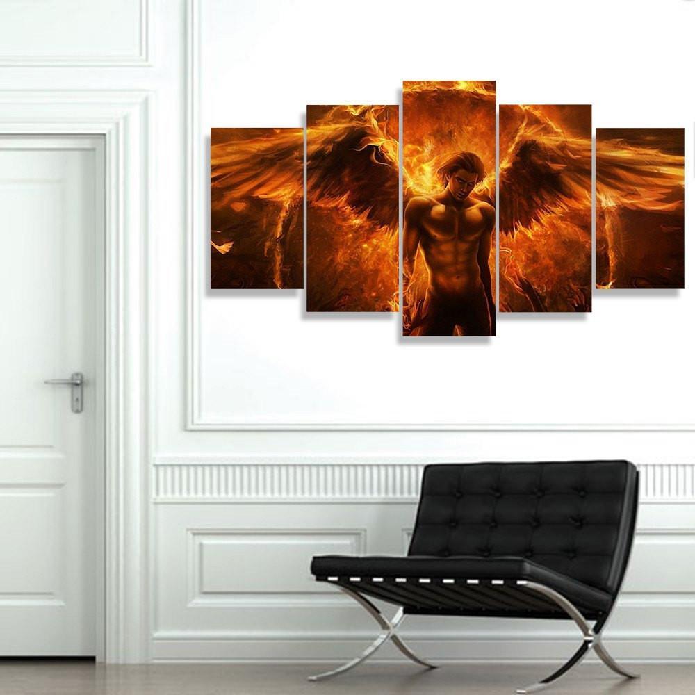 Angel Fire 5 Piece Canvas Small / No Frame Wall