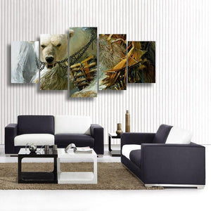 Bear Fantasy Battles 5 Piece Canvas Small / No Frame Wall