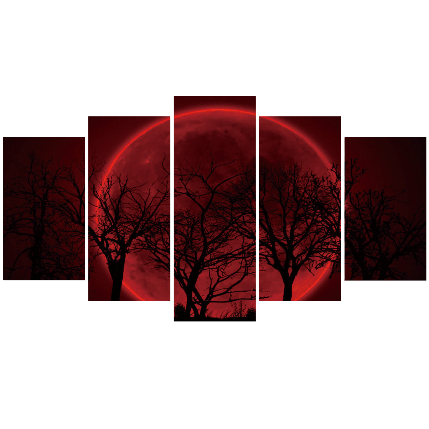 Blood Moon 5 Piece Canvas Wall