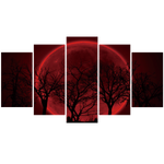 Blood Moon 5 Piece Canvas Wall