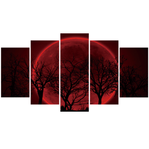 Blood Moon 5 Piece Canvas Wall