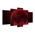 Blood Moon 5 Piece Canvas Wall