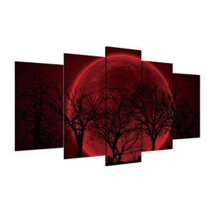 Blood Moon 5 Piece Canvas Wall