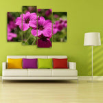 Cranesbill 4 Piece Canvas Small / No Frame Wall