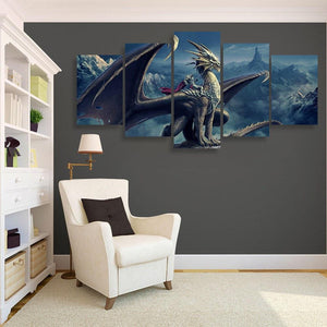 Dragon Rider 5 Piece Canvas Small / No Frame Wall