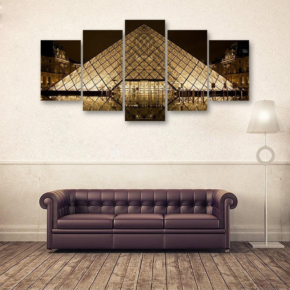 Glass Pyramid 5 Piece Canvas Small / No Frame Wall