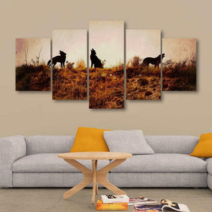 Pack Of Wolves 5 Piece Canvas Small / No Frame Wall