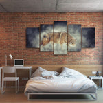 Smoke & Wolf 5 Piece Canvas Small / No Frame Wall