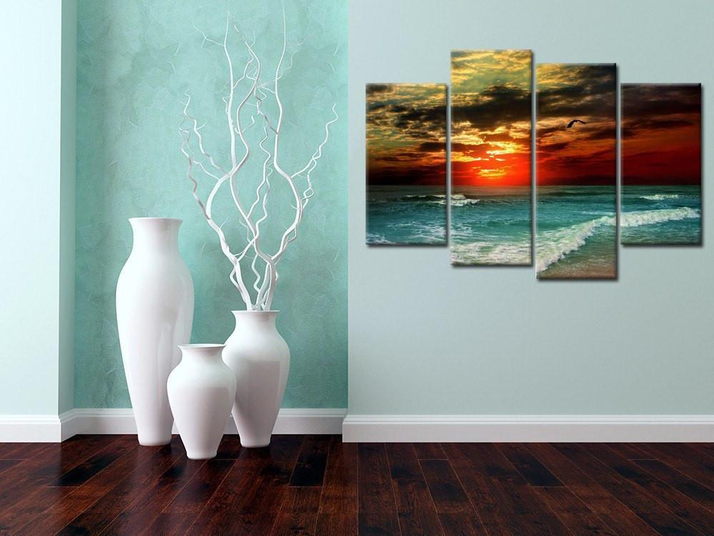 Sunset Flame 4 Piece Canvas Wall