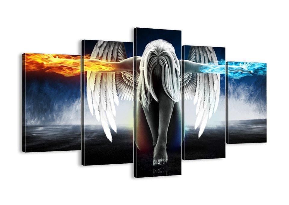 The Angel Power 5 Piece Canvas Wall