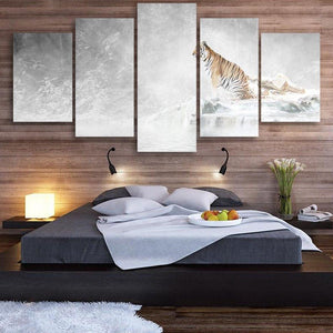 Tiger 5 Piece Canvas Small / No Frame Wall