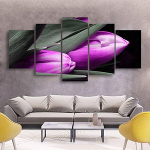 Tulip 5 Piece Canvas Small / No Frame Wall