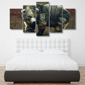 Warrior Bear 5 Piece Canvas Small / No Frame Wall