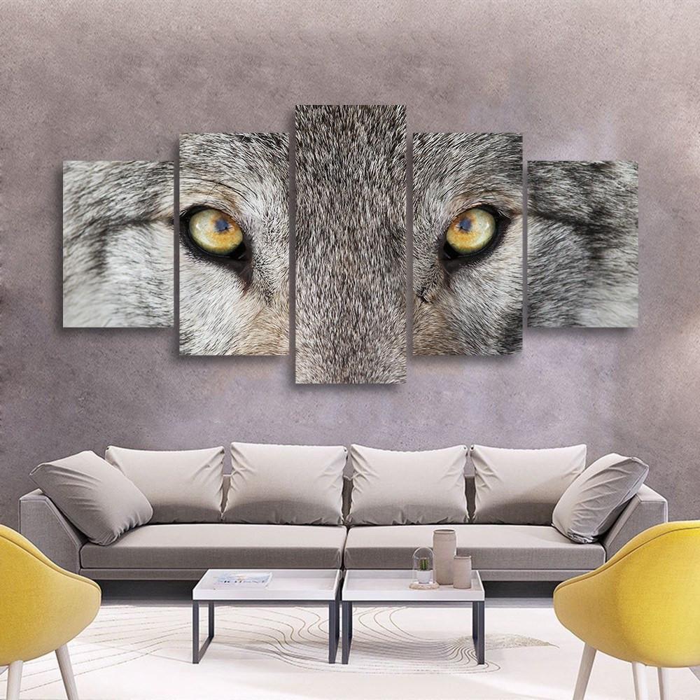 Wolf Potrait 5 Piece Canvas Small / No Frame Wall